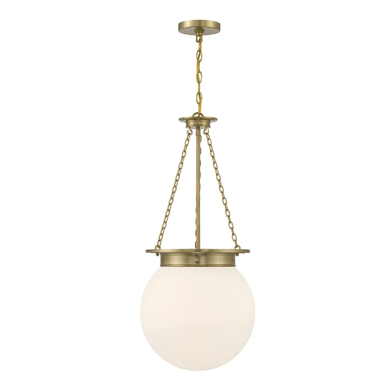 Warm Brass Three Light Pendant from the Manor Collection