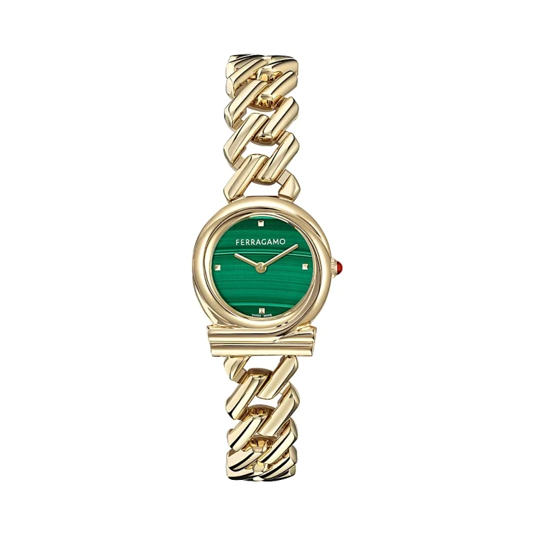 Ferragamo Gancini Twisted Chain Bracelet Watch, 28mm