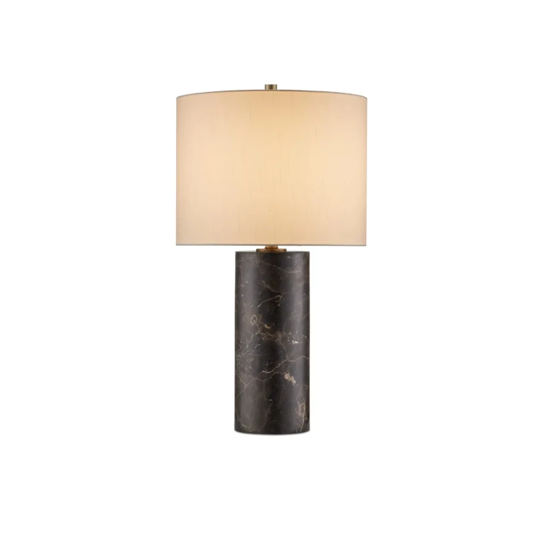 Coffee Brown Antique Brass Table Lamp from the Vespera Collection