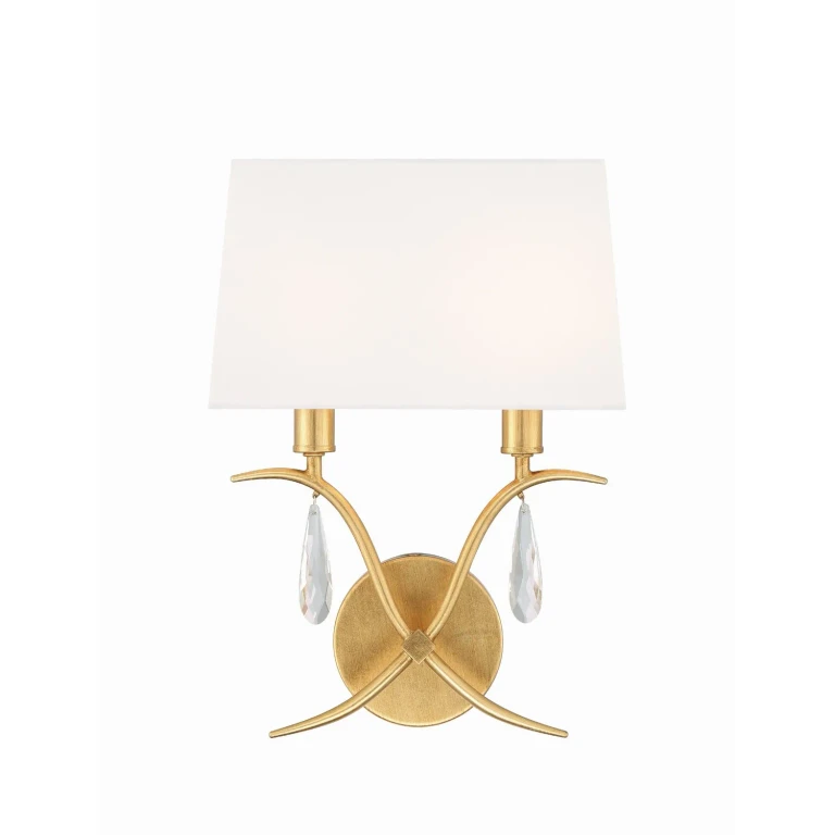Rollins 2-Light Wall Mount in Antique Gold
