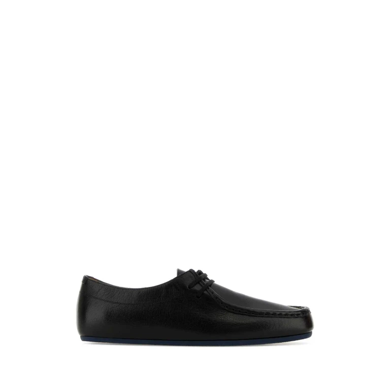 Jil Sander Black Leather Hood Loafers