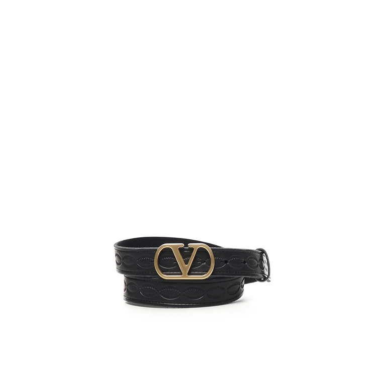 Valentino Garavani Belts Black Calfskin - Men