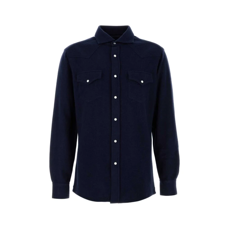 Navy Blue Flannel Shirt