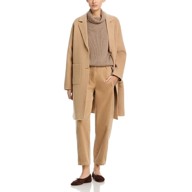 Eileen Fisher Notch Collar Wool Coat