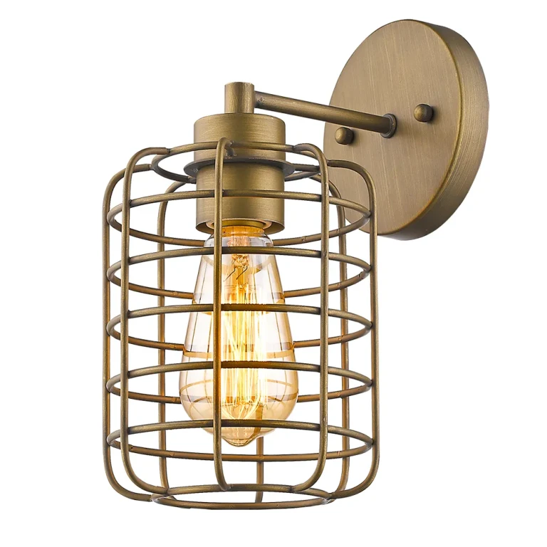 Raw Brass One Light Wall Sconce from the Lynden Collection