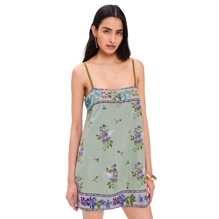 Free People Bali Take Me with You Mini Dress Mint Combo XS