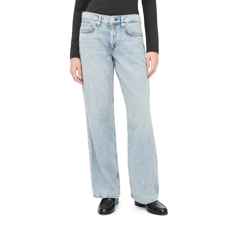 rag & bone Featherweight Saige Low-Rise Ankle Straight Jeans Ludlow 34