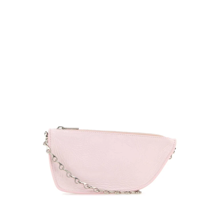 Burberry Pastel Pink Leather Micro Shield Shoulder Bag Cameo Borse A Mano - Women
