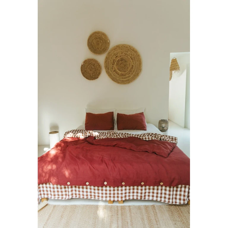 Linen bedding set in Terracotta
