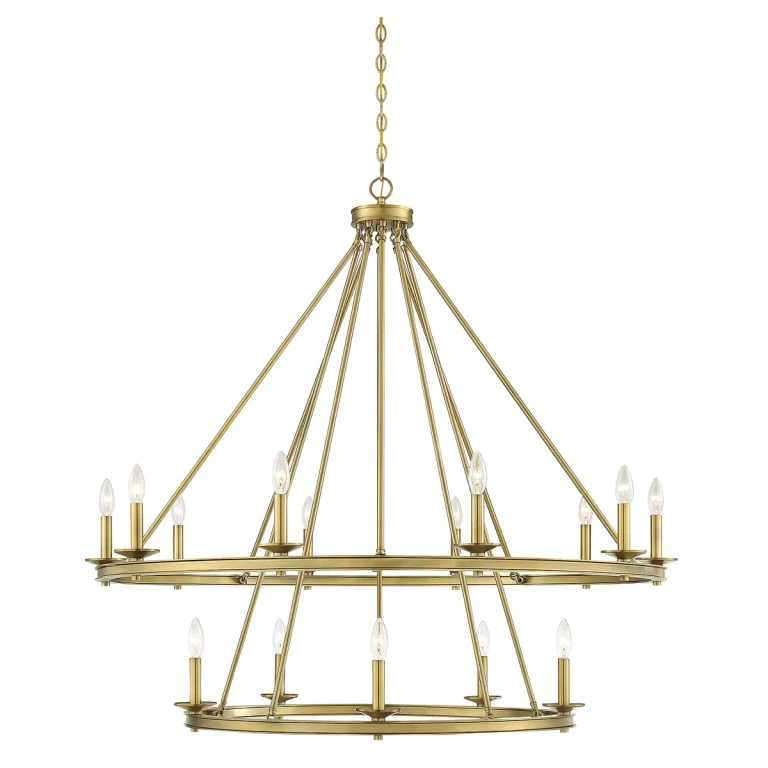 Savoy House Middleton 15-Light Chandelier in Warm Brass - 1-312-15-322
