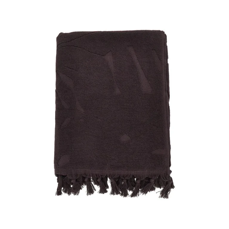 EMPORIO ARMANI Jacquard foliage motif beach towel Woman One Size
