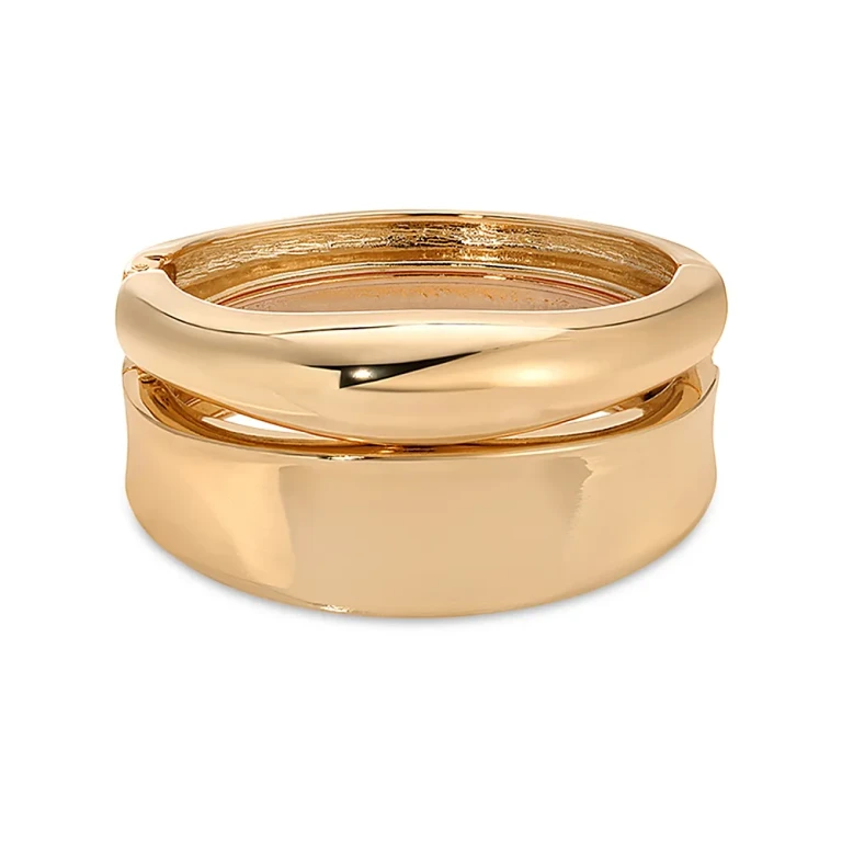 Ettika Double Golden Bangle Set