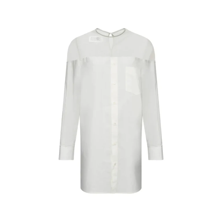 Mm6 Maison Margiela High-cut Cuffed Cotton Shirt