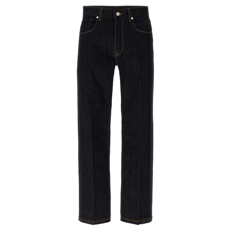 Fendi Blue Cotton Straight-Leg Jeans Clothing - Men