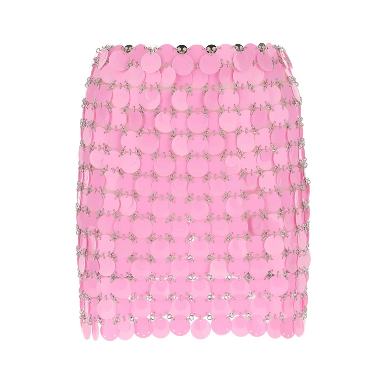 Paco Rabanne Pink Maxi Sequins Mini Skirt