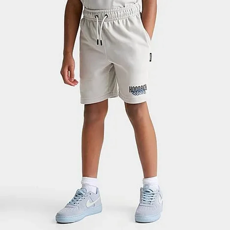 Hoodrich Big Kids Intent Fleece Shorts in Grey Size: Small
