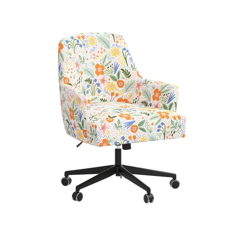 Chaise de bureau Rifle Paper Co. Yvette Merida Multi avec base dorée