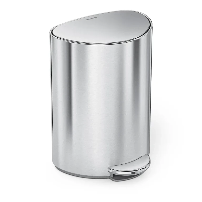 6 Liter Semi-Round Bathroom Trash Can with Liner Pocket