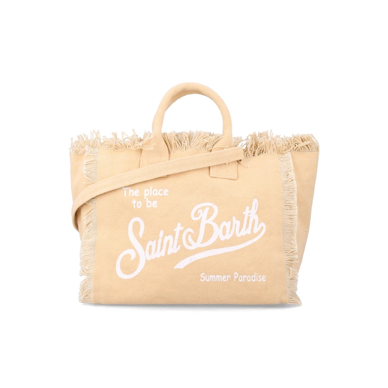 Mc2 Saint Barth Colette Beige Canvas Girls Bag Cotton Tote