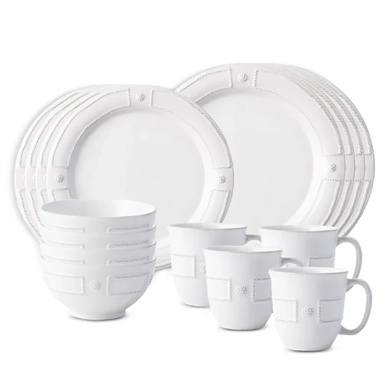 Juliska French Panel Whitewash 16 Piece Dinnerware Set, Service for 4