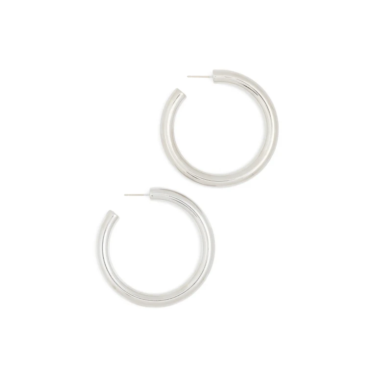 Jennifer Fisher 1.5 Samira Baby Hoops Silver One Size