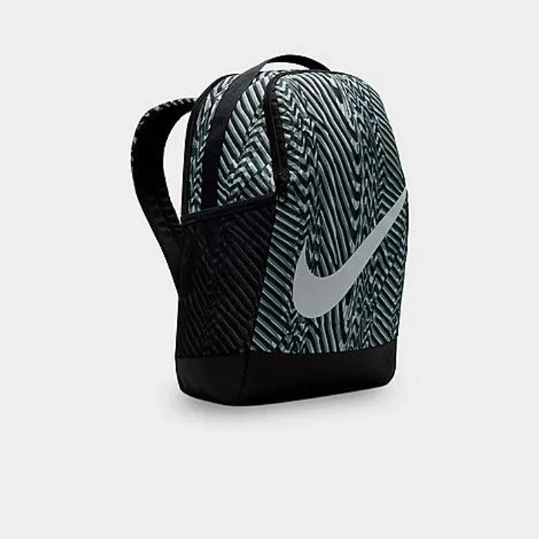 Nike Kids Brasilia Allover Print Backpack (18L) in Black/Dark Smoke Grey/Light Smoke Grey
