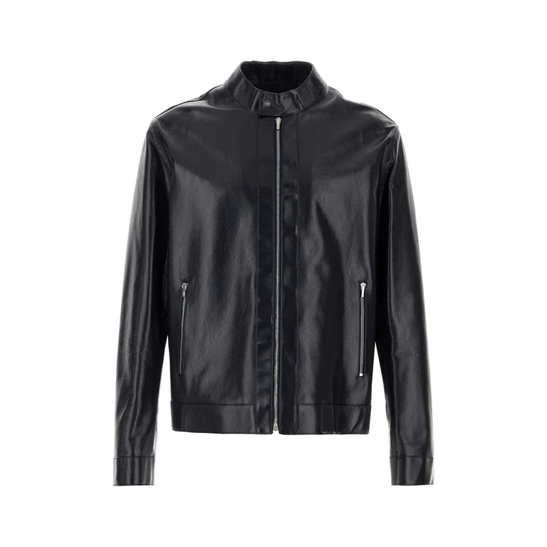 Fendi Midnight Blue Leather Jacket Blueberry Giacche In Pelle - Men