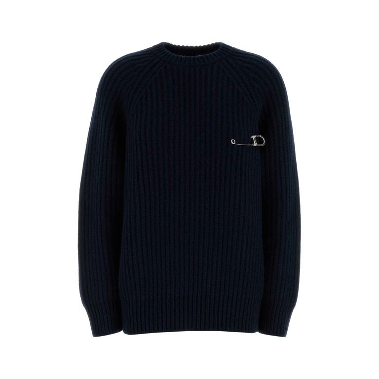 Prada Dark Blue Wool Blend Sweater Bleu Wswv Maglieria - Women