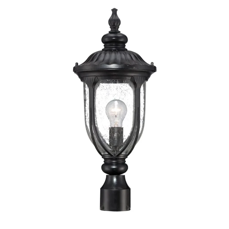 Matte Black One Light Post Mount from the Laurens Collection