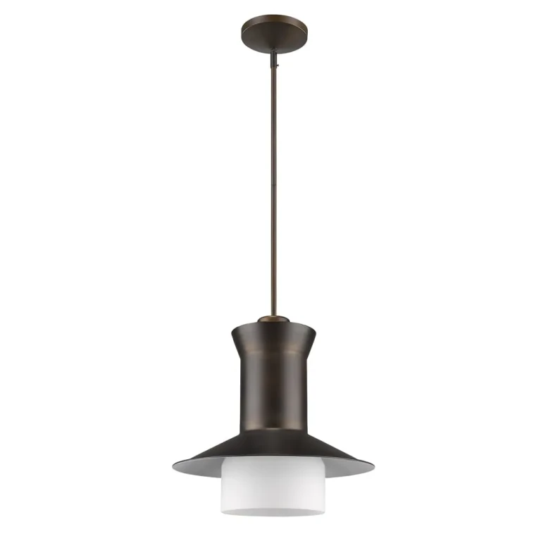 Oil Rubbed Bronze One Light Pendant from the Greta Collection
