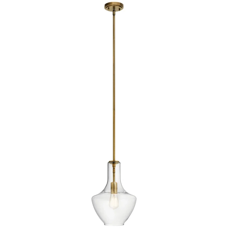 Everly 11" Pendant Light in Natural Brass