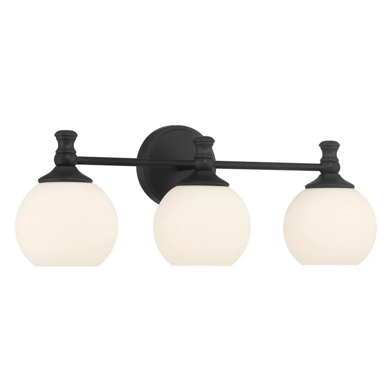 Matte Black Bathroom Vanity Light from the Orlisse Collection