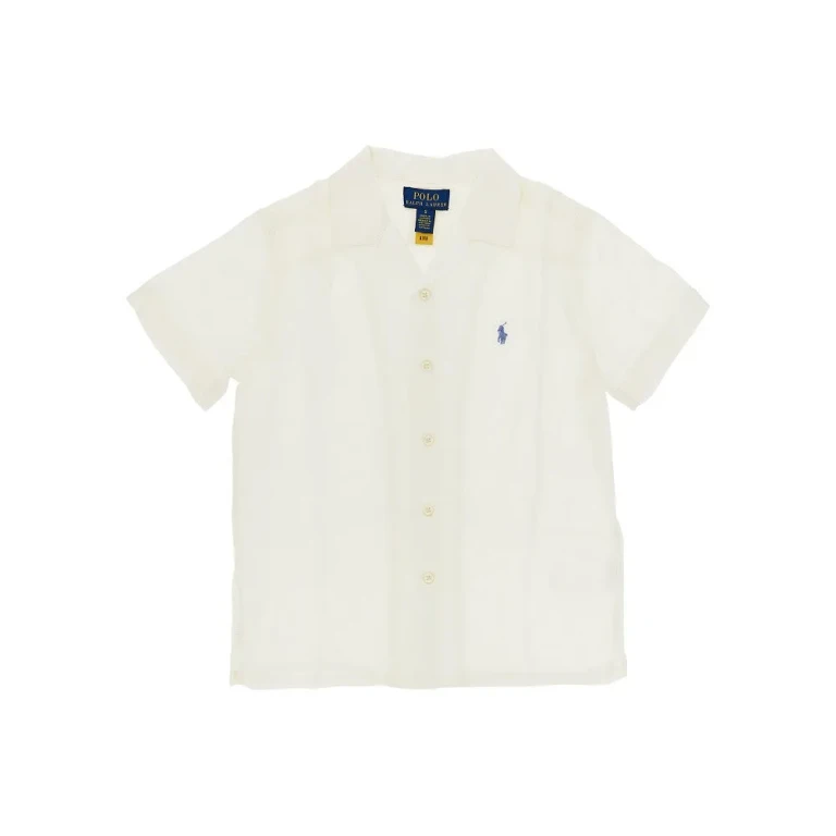 RALPH LAUREN Logo embroidery linen shirt Kids S