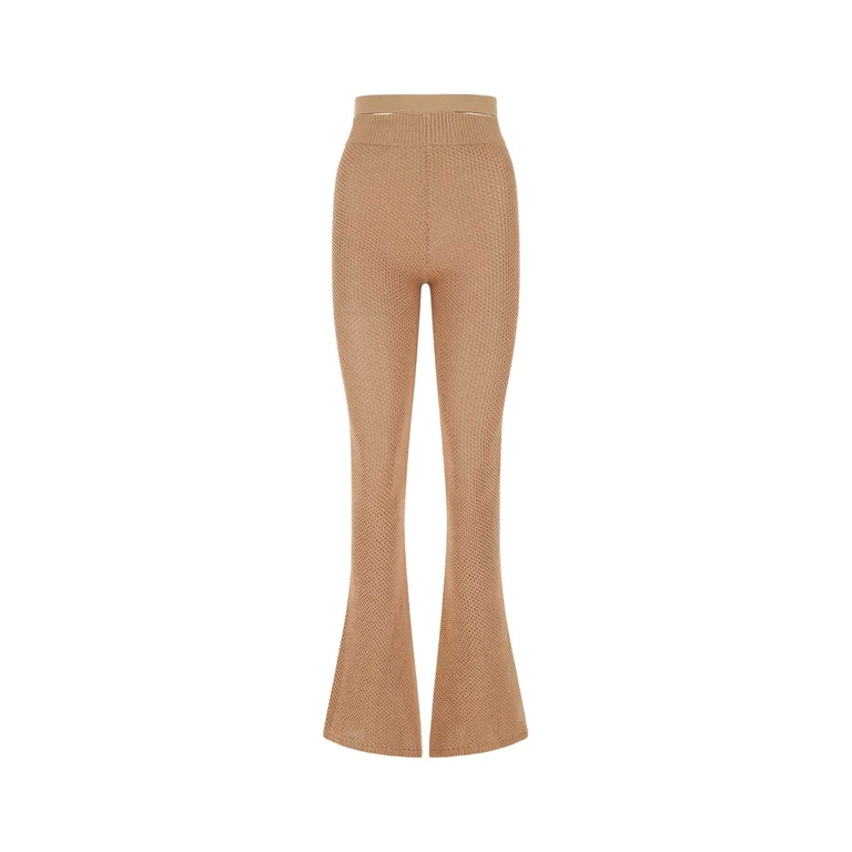 ANDREĀDAMO Biscuit Stretch Mesh Pant
