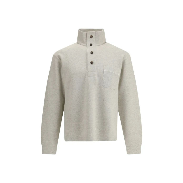 Tom Ford Cotton Sweatshirt With A Partial Front Button Closure
