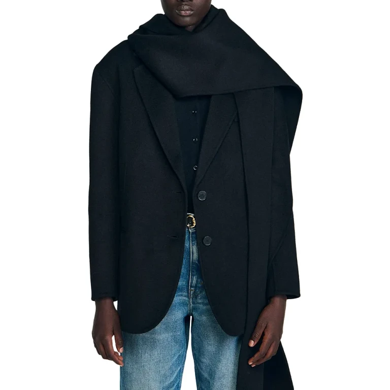Sandro Wool Scarf Jacket