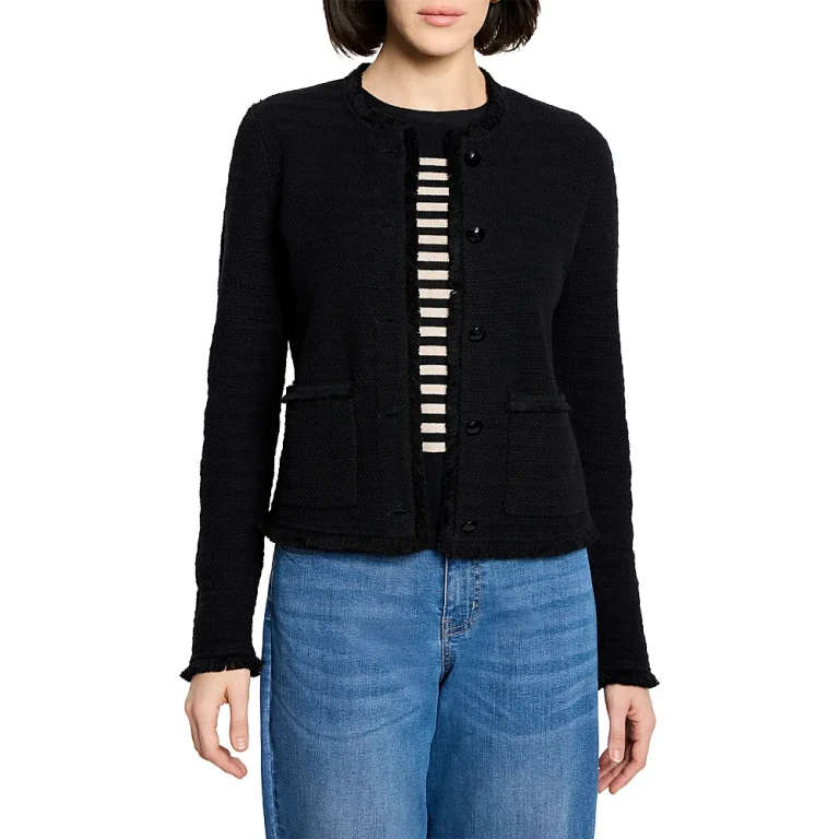 Nic+Zoe Fringe Mix Knit Jacket