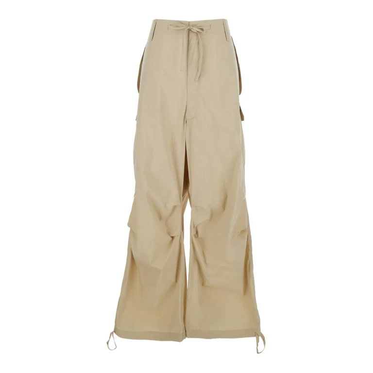 Parosh Beige Drawstring Waist Cargo Pants For Women