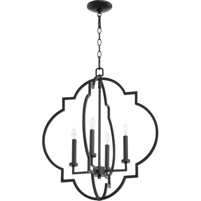 Quorum Dublin 4-Light Quatrefoil 22" Foyer Light in Noir