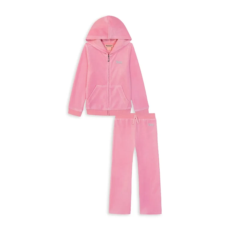 Juicy Couture Girls' Velour Hoodie & Jogger Pants Set - Little Kid