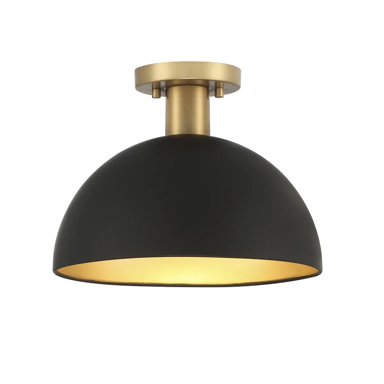 Trade Winds Hazel 1-Light Ceiling Light in Matte Black with Natural Brass - TW62271MBKNB