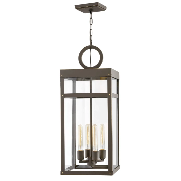 Oil Rubbed Bronze LED Hanging Lantern from the Porter Collection