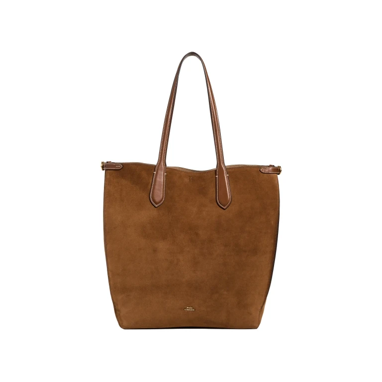 Polo Ralph Lauren Suede/Leather-Bellport North/South Tote Cinnamon/Cuoio One Size
