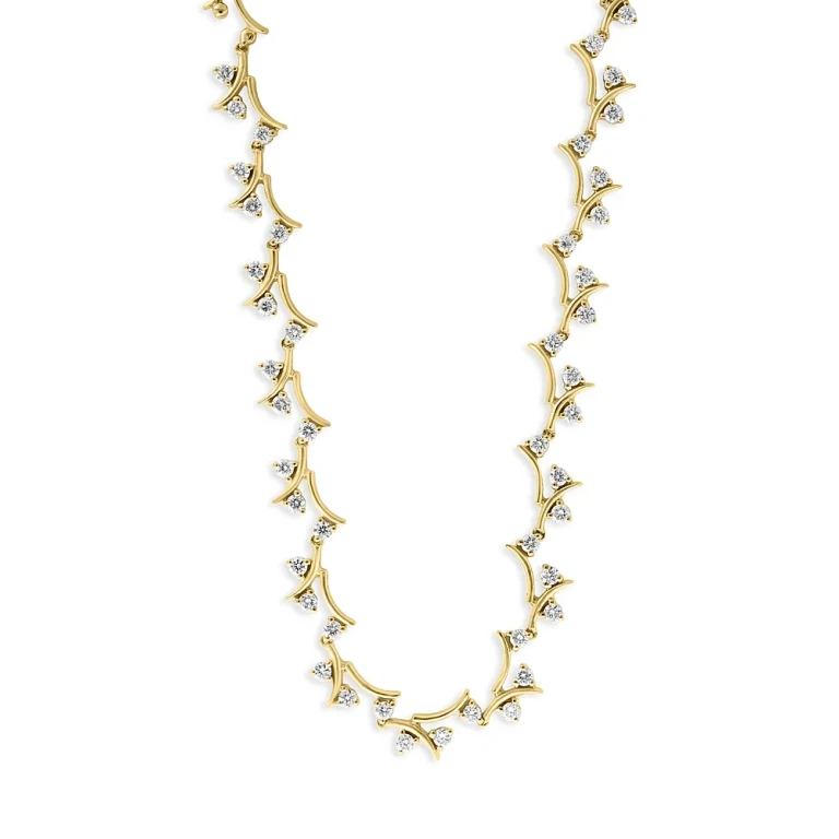 Diamond Necklace in 14K Yellow Gold, 1.85 tcw