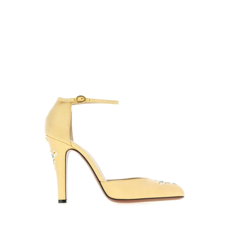 Valentino Garavani Yellow Fabric Hi Dolly Pumps