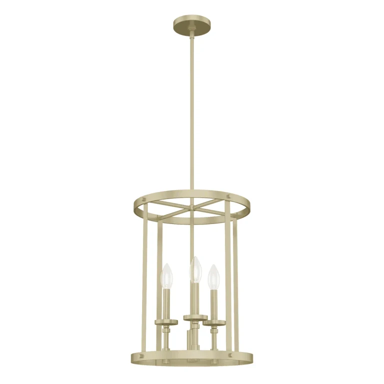 Modern Brass Three Light Foyer Pendant from the Briargrove Collection