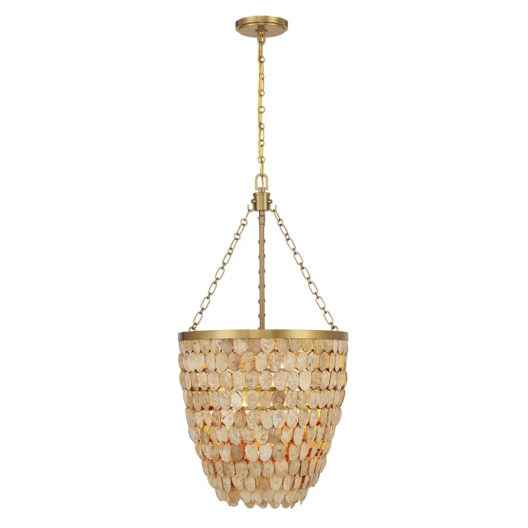 Catalan 4-Light Pendant in Warm Brass by Breegan Jane