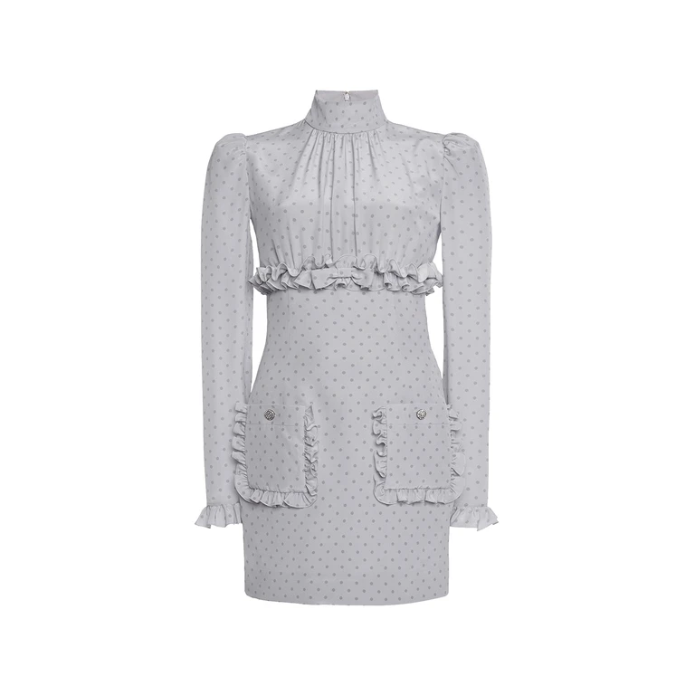 Alessandra Rich Dresses Grey-grey Silk - Women