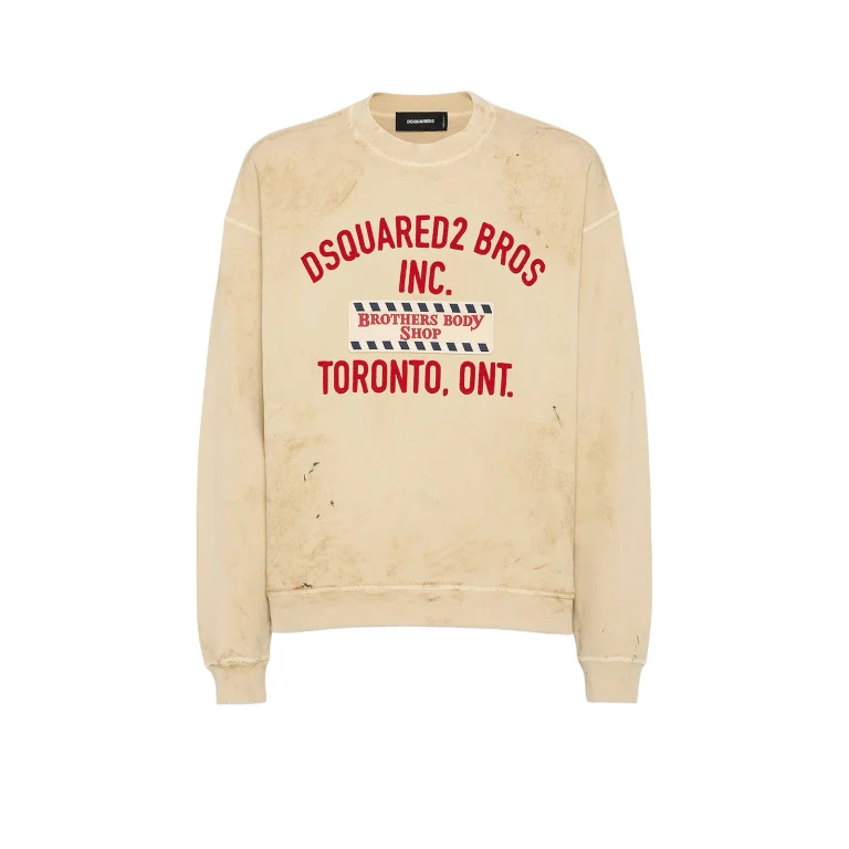 Dsquared2 Cotton Sweatshirt With Distressed Effect