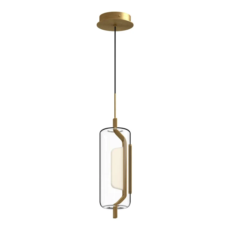 Brushed Gold LED Pendant from the Hilo Collection